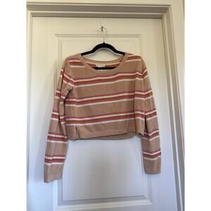 L-SPace Small Chenille Cropped Sweater Striped small